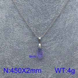 Stainless Steel Stone & Crystal Necklace