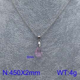 Stainless Steel Stone & Crystal Necklace