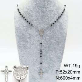 Stainless Steel Rosary Necklace