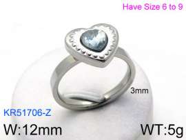 Stainless Steel Stone&Crystal Ring