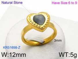 Stainless Steel Stone&Crystal Ring