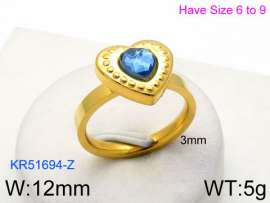Stainless Steel Stone&Crystal Ring