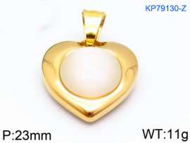 Stainless Steel Stone & Crystal Pendant