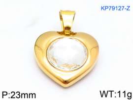 Stainless Steel Stone & Crystal Pendant