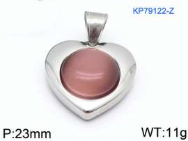 Stainless Steel Stone & Crystal Pendant