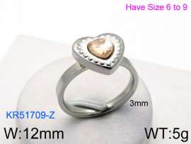 Stainless Steel Stone&Crystal Ring