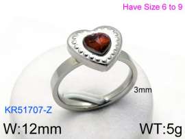 Stainless Steel Stone&Crystal Ring