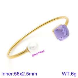 Stainless Steel Stone Bangle