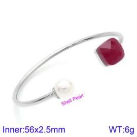 Stainless Steel Stone Bangle