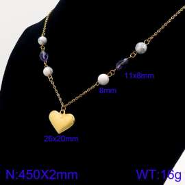 Stainless Steel Stone & Crystal Necklace