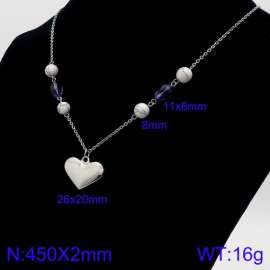Stainless Steel Stone & Crystal Necklace