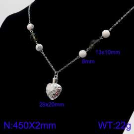 Stainless Steel Stone & Crystal Necklace