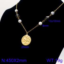 Stainless Steel Stone & Crystal Necklace