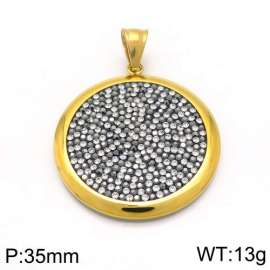 Stainless Steel Stone & Crystal Pendant