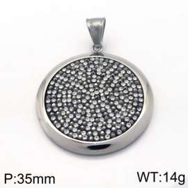 Stainless Steel Stone & Crystal Pendant