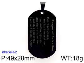 Stainless Steel Black-plating Pendant
