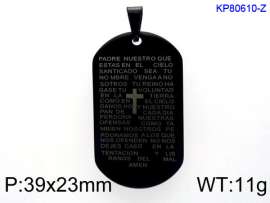 Stainless Steel Black-plating Pendant