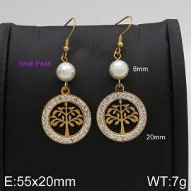 Stainless Steel Stone&Crystal Earring