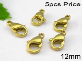 SS Gold-plated Lobster Clasp--5pcs Pirce