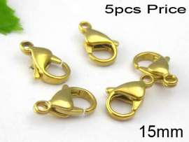 SS Gold-plated Lobster Clasp--5pcs Pirce