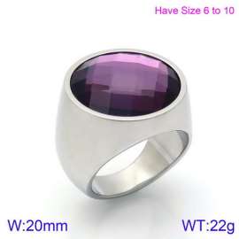 Stainless Steel Stone&Crystal Ring