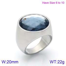 Stainless Steel Stone&Crystal Ring