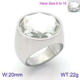 Stainless Steel Stone&Crystal Ring