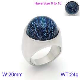 Stainless Steel Stone&Crystal Ring