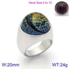 Stainless Steel Stone&Crystal Ring