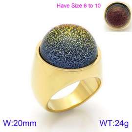 Stainless Steel Stone&Crystal Ring