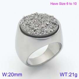 Stainless Steel Stone&Crystal Ring