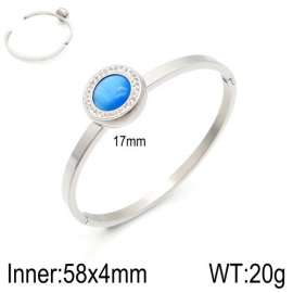 Stainless Steel Stone Bangle