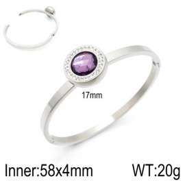 Stainless Steel Stone Bangle