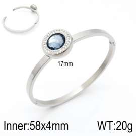 Stainless Steel Stone Bangle