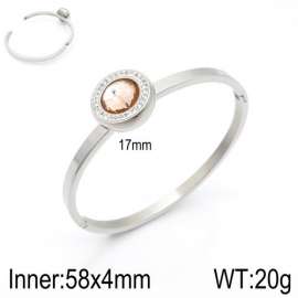 Stainless Steel Stone Bangle