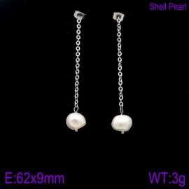 SS Shell Pearl Earrings