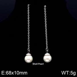 SS Shell Pearl Earrings