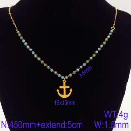 Stainless Steel Stone & Crystal Necklace