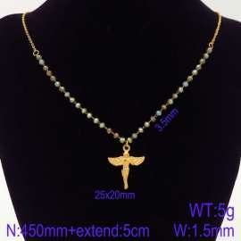 Stainless Steel Stone & Crystal Necklace