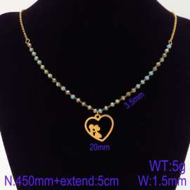 Stainless Steel Stone & Crystal Necklace