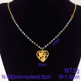 Stainless Steel Stone & Crystal Necklace