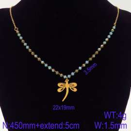Stainless Steel Stone & Crystal Necklace