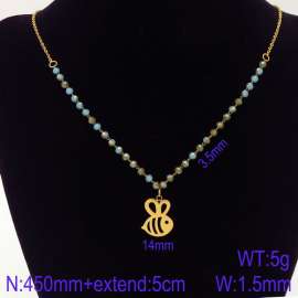 Stainless Steel Stone & Crystal Necklace