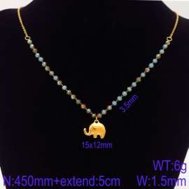 Stainless Steel Stone & Crystal Necklace
