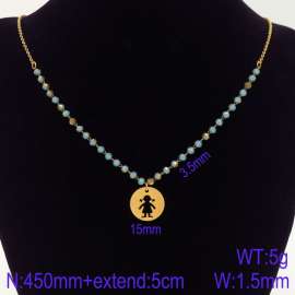 Stainless Steel Stone & Crystal Necklace