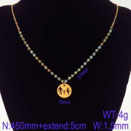 Stainless Steel Stone & Crystal Necklace