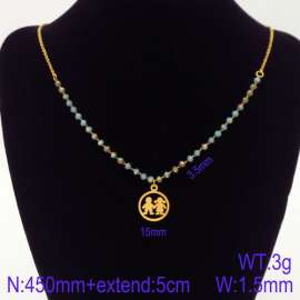 Stainless Steel Stone & Crystal Necklace