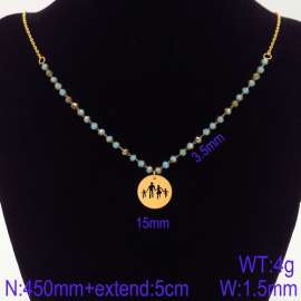 Stainless Steel Stone & Crystal Necklace