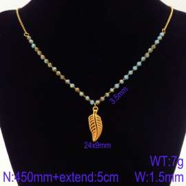 Stainless Steel Stone & Crystal Necklace