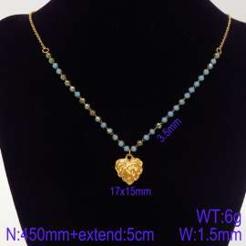 Stainless Steel Stone & Crystal Necklace